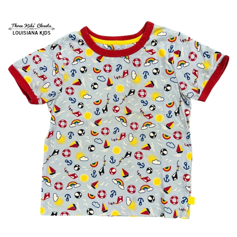Little Bird by Jools Oliver 2-3Y Nautical Print Ringer Tee Shirt
